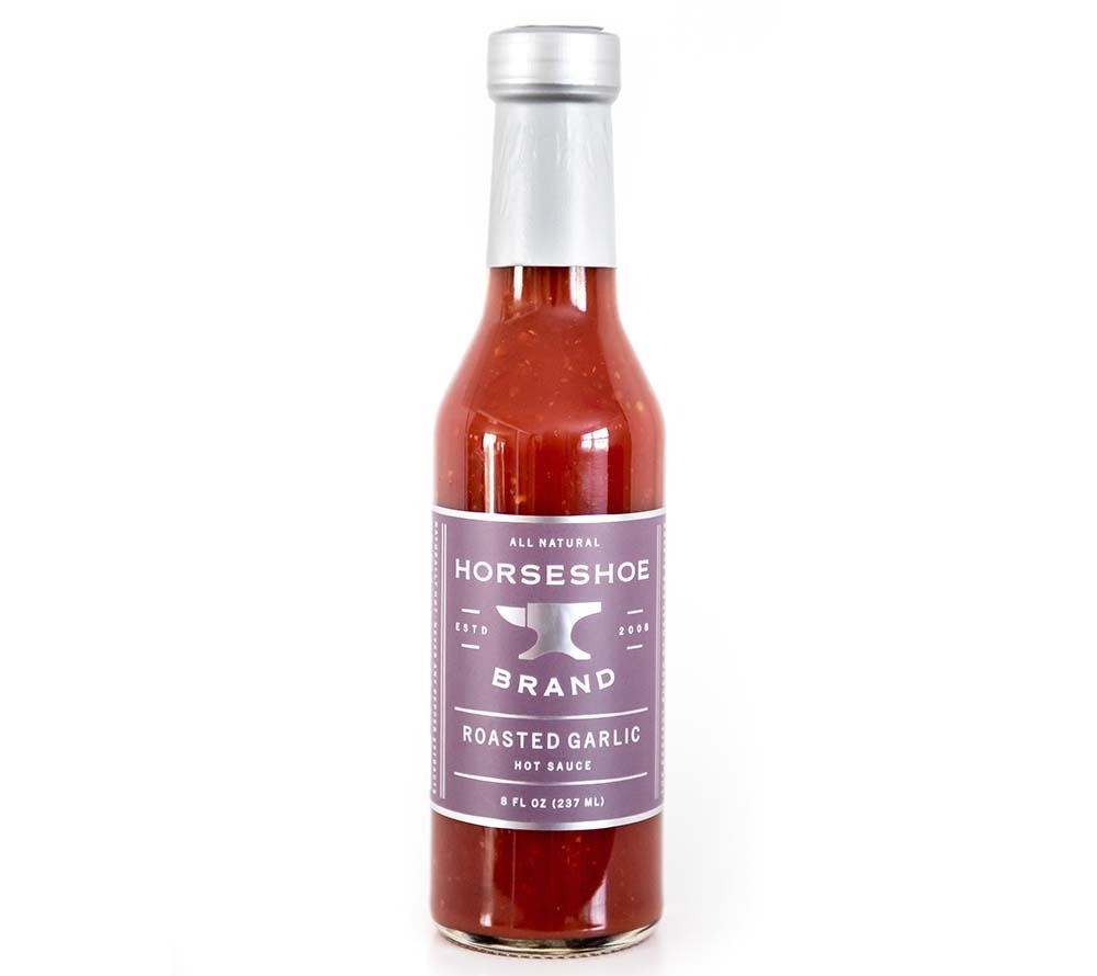 Roasted Garlic Hot Sauce von Horseshoe Brand kaufen | Intensives Knoblaucharoma mit scharfem Pfeffer | Ideal für vielseitige Gerichte