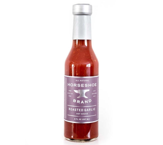 Roasted Garlic Hot Sauce von Horseshoe Brand kaufen | Intensives Knoblaucharoma mit scharfem Pfeffer | Ideal für vielseitige Gerichte