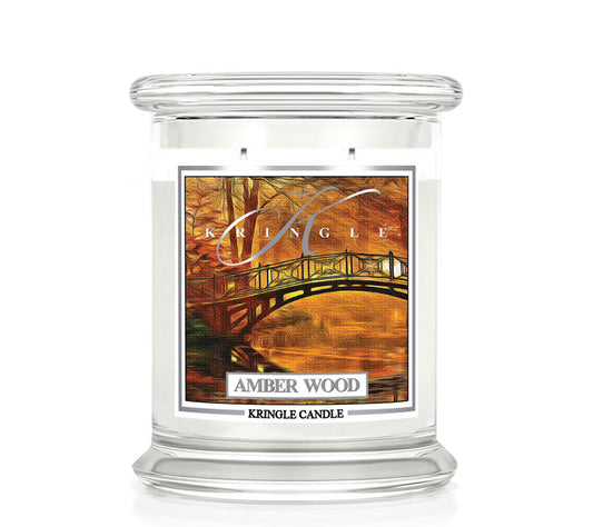 Kringle Jar Medium Amber Wood von Kringle Candle kaufen | Duft: Zimtig, würzig, Vanille, holzig | Brenndauer: 75 Stunden