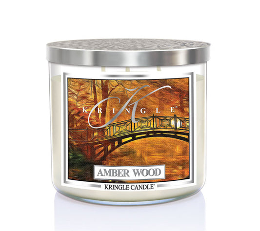 14.5oz Soy Jar Amber Wood von Kringle Candle kaufen | Duft: Zimtig, würzig, Vanille, holzig | Brenndauer: 45 Stunden