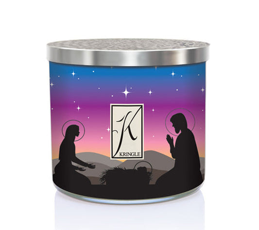 14.5oz Soy Jar Away In A Manger von Kringle Candle kaufen | Duft: Frisch, fruchtig, Vanille, Zimt, Zitrus | Brenndauer: 45 Stunden