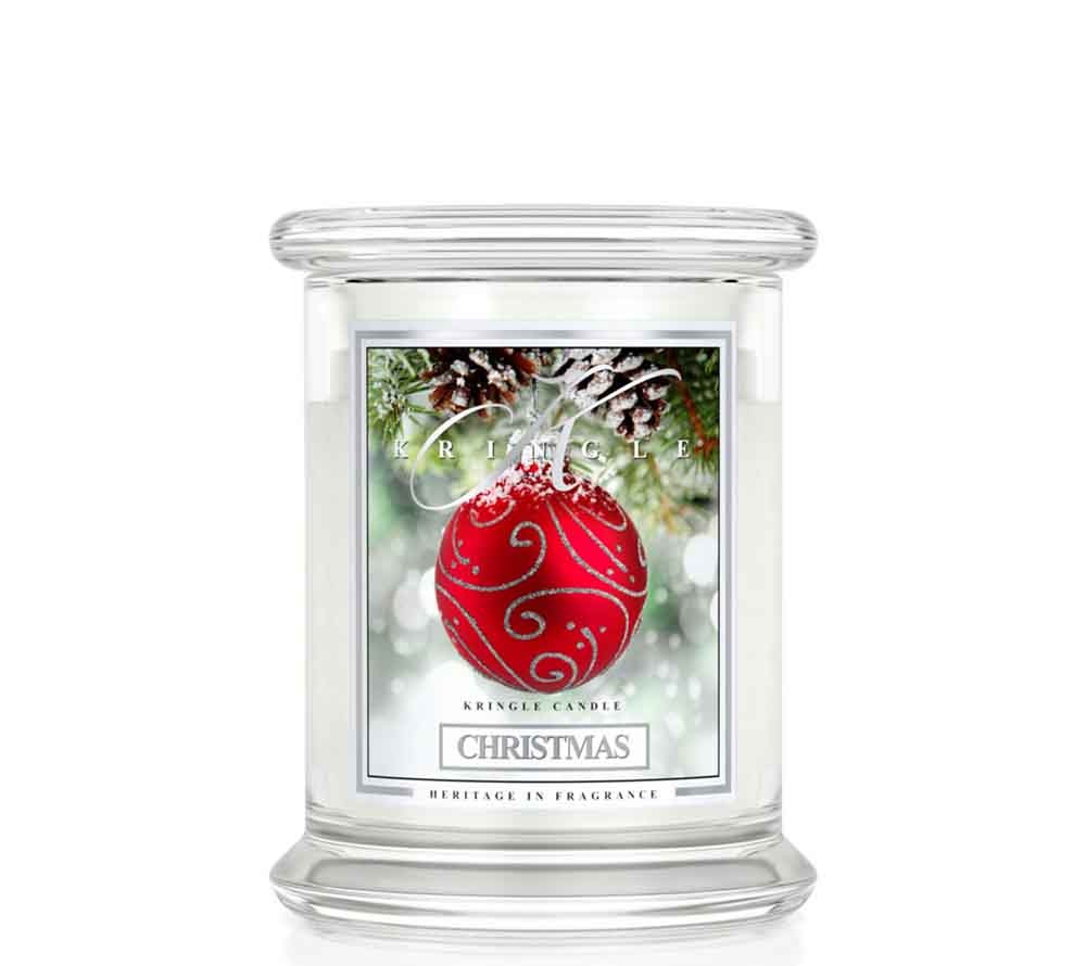 Kringle Jar Medium Christmas von Kringle Candle kaufen | Duft: Tannennadeln, Zedernholz, Sandelholz, natürlich | Brenndauer: 75 Stunden