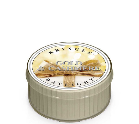 Kringle Daylight Gold & Cashmere von Kringle Candle kaufen | Duft: Sandelholz, Mandarine, Vanille, Rum, Weihnachtsduft | Brenndauer: 12 Stunden
