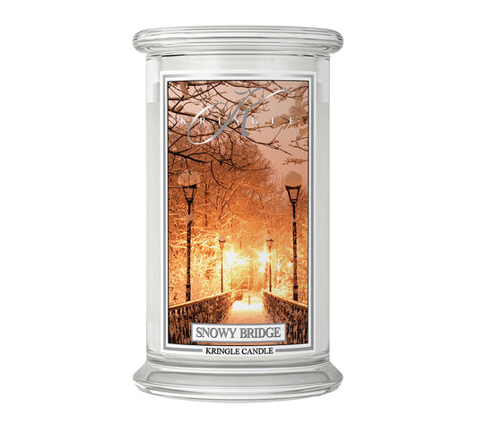 Kringle Jar Large Snowy Bridge von Kringle Candle kaufen | Duft: Frisch, tannig, winterlich, erfrischend, natur | Brenndauer: 100 Stunden