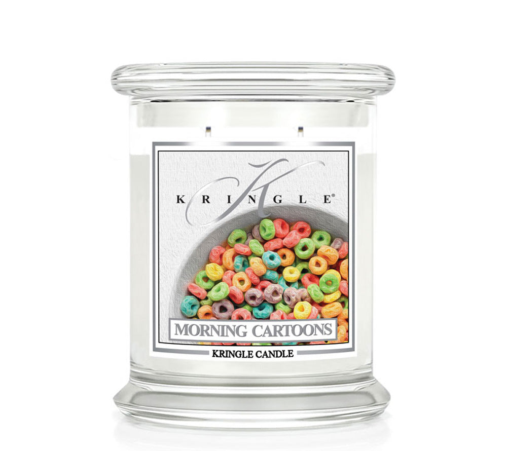Kringle Jar Medium Morning Cartoons von Kringle Candle kaufen | Duft: Zimtig, süß, Vanille, Gebäck | Brenndauer: 75 Stunden