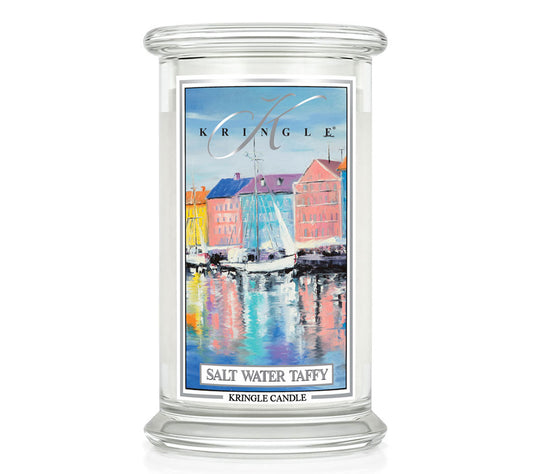 Kringle Jar Large Salt Water Taffy von Kringle Candle kaufen | Duft: Vanille, Meersalz, Erdbeere | Brenndauer: 100 Stunden