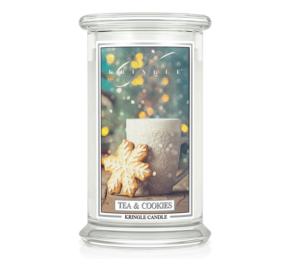 Kringle Jar Large Tea & Cookies von Kringle Candle kaufen | Duft: Blumig, Süß, Vanille, Zimt, Marshmallow | Brenndauer: 100 Stunden