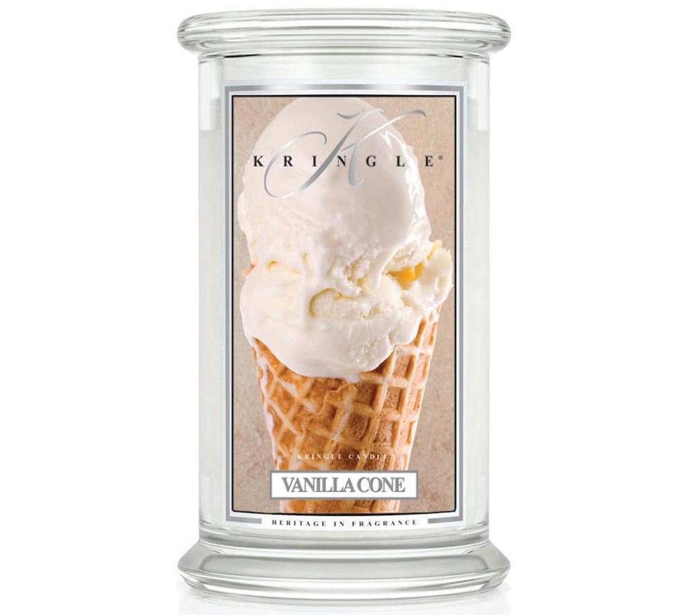 Kringle Jar Large Vanilla Cone von Kringle Candle kaufen | Duft: Vanille, Karamell, Waffeln, süß | Brenndauer: 100 Stunden