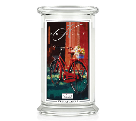 Kringle Jar Large Velo von Kringle Candle kaufen | Duft: Blumig, Frisch, Maskulin, Sandelholz | Brenndauer: 100 Stunden