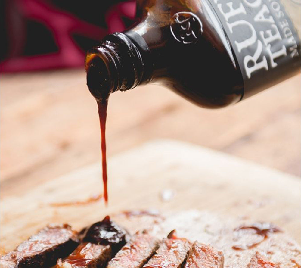 Whiskey Maple 16 oz. von Rufus Teague kaufen | Süß mit würzigem Whiskey-Aroma | Ideal zu Rind, Schweinefleisch, Burger und gegrilltem Gemüse
