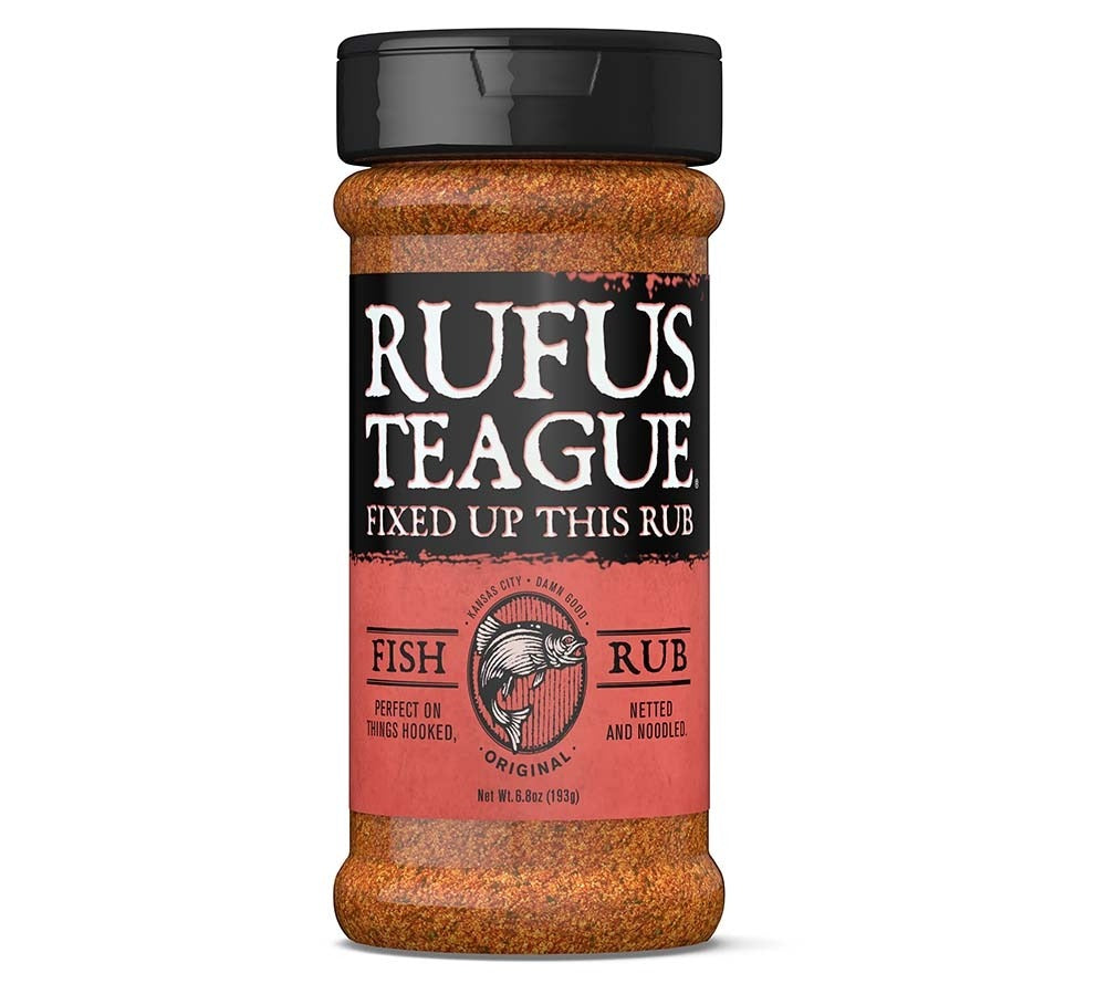 Fish Rub 6.8 oz. von Rufus Teague kaufen | Frisch und würzig mit einer leicht salzigen Note | Ideal zu Fisch, Garnelen, Muscheln und Meeresfrüchte