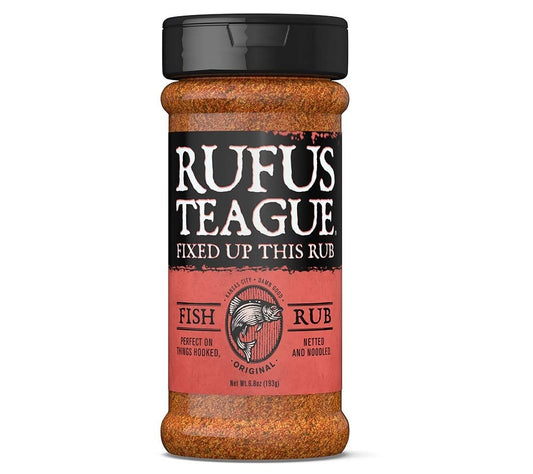 Fish Rub 6.8 oz. von Rufus Teague kaufen | Frisch und würzig mit einer leicht salzigen Note | Ideal zu Fisch, Garnelen, Muscheln und Meeresfrüchte