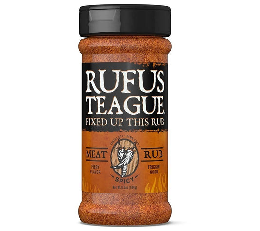 Meat Rub Spicy 6.5 oz. von Rufus Teague kaufen | Würzig mit deutlicher Schärfe | Ideal zu Rind, Schwein, Geflügel und gegrilltem Gemüse