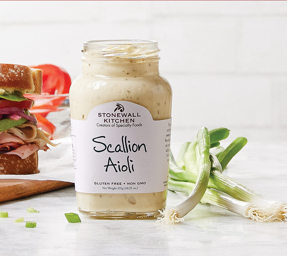 Scallion Aioli von Stonewall Kitchen kaufen | Pikante Frühlingszwiebeln | Geeignet als Dip für Potato Wedges oder für Sandwiches und Burritos