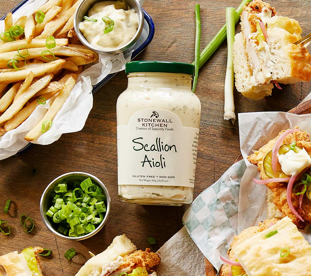 Scallion Aioli von Stonewall Kitchen kaufen | Pikante Frühlingszwiebeln | Geeignet als Dip für Potato Wedges oder für Sandwiches und Burritos