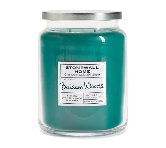 Stonewall Jar Large Balsam Woods von Stonewall Kitchen kaufen | Duft: Kiefer, Balsam, Wacholder, Zeder, Bergamotte | Brenndauer: 170 Stunden