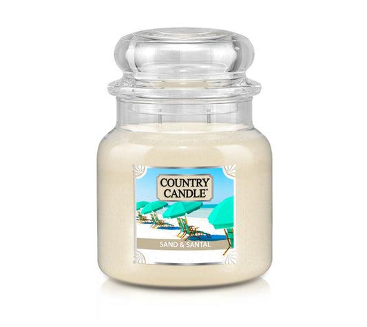 Country Jar Medium Sand & Santal von Country Candle kaufen | Duft: Aquatisch, Zitrus, Neroli, Kokosnuss | Brenndauer: 65 - 90 Stunden | EU-weiter Versand