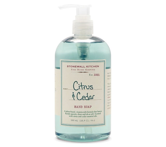 Citrus & Cedar Hand Soap von Stonewall Kitchen kaufen | Zitrusfrisch, holzig, belebend | Feuchtigkeitsspendend und Sanft zur Haut