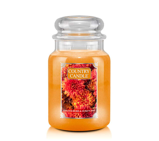 Country Jar Large Golden Mums & Honeycrisp von Country Candle kaufen | Duft: Zimt, süße Äpfel, sonnige Blumigkeit | Brenndauer: 100-150 Stunden