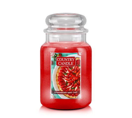 Country Jar Large Strawberry Mint Tart von Country Candle kaufen | Duft: Süß, fruchtig, erfrischend, verlockend | Brenndauer: 100-150 Stunden