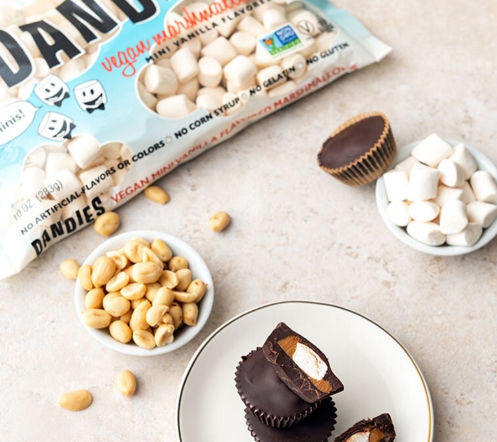 Dandies Marshmallow Vanilla Mini von Chicago Vegan Foods kaufen | Vegane Vanille Marshmallows | Perfekt für Desserts und heiße Schokolade