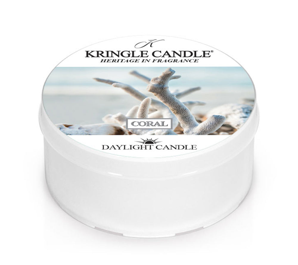 Kringle Daylight Coral von Kringle Candle kaufen | Duft: Ozonfrische, sprudelnde Bergamotte, Spritzer Zitrone | Brenndauer: 12 Stunden | EU-weiter Versand