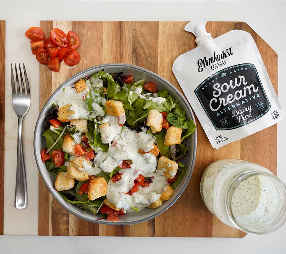 Dairy Free Sour Cream-8 Oz von Elmhurst kaufen | Cremig, mild, pflanzlich | Ideal zu Tacos, Dips, Kartoffeln | EU-weiter Versand