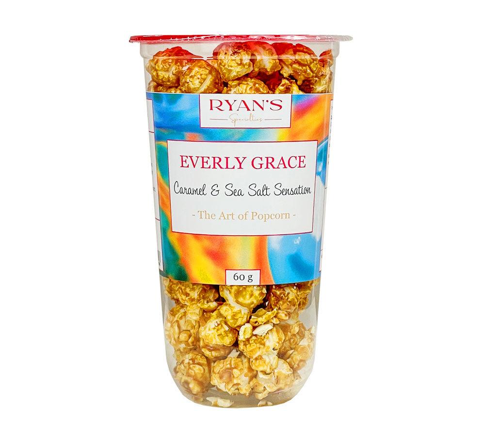 Everly Grace Popcorn Caramel & Sea Salt Sensation Cup 60 g von Ryan's Specialties kaufen | Süß, Karamell mit Meersalz | Perfekt für Filmabende