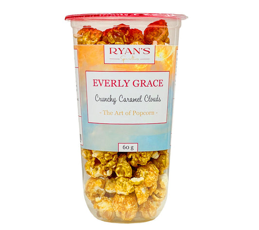 Everly Grace Popcorn Crunchy Caramel Clouds Cup 60 g von Ryan's Specialties kaufen | Süß, knackig mit Karamell | Perfekt für Filmabende