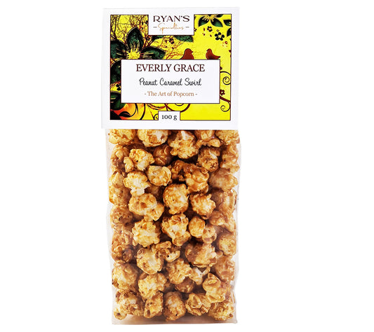 Everly Grace Popcorn Peanut Caramel Swirl Bag 100 g von Ryan's Specialties kaufen | Süß, knusprig, Erdnuss, Karamell | Perfekt für Filmabende