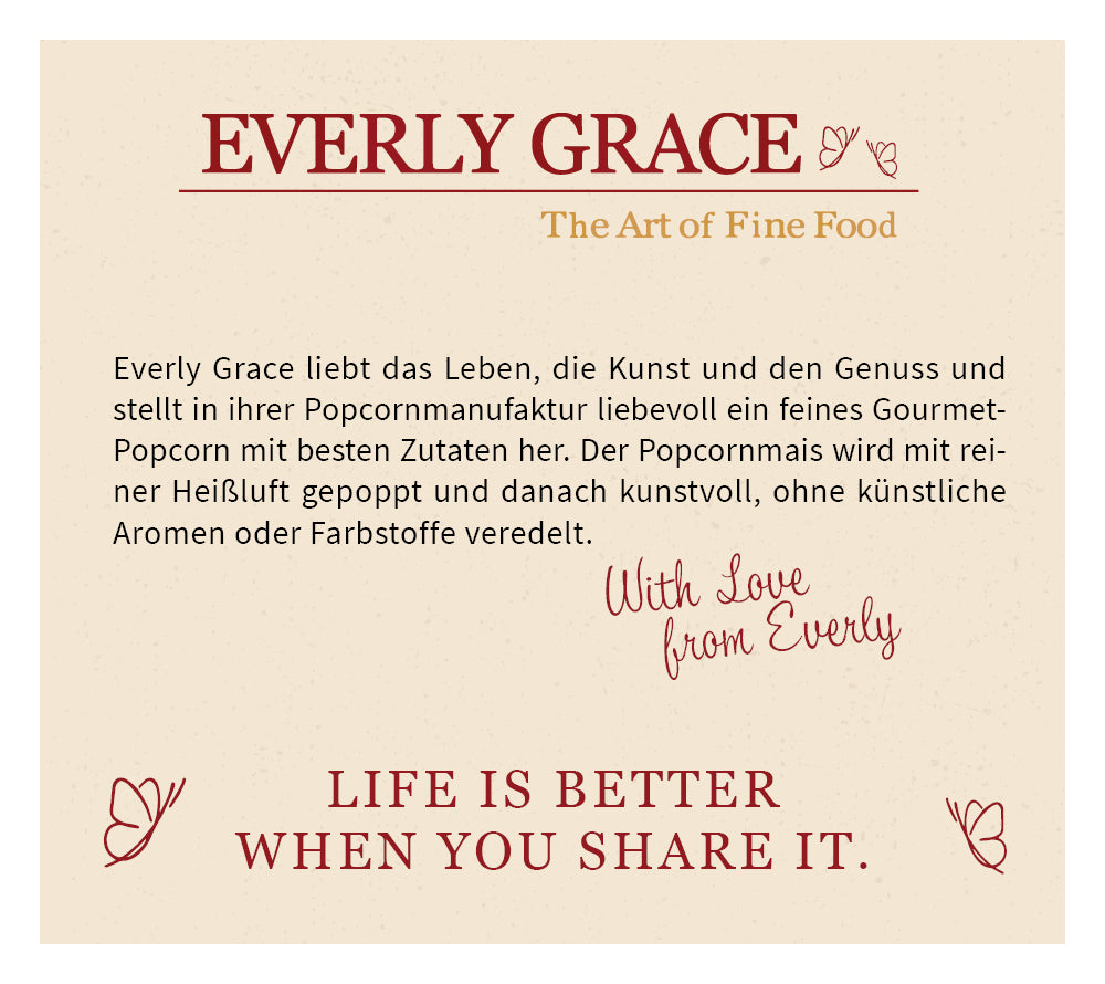 Everly Grace Popcorn Caramel & Sea Salt Sensation Bag 100 g von Ryan's Specialties kaufen | Süß, knusprig, karamell | Perfekt für Filmabende