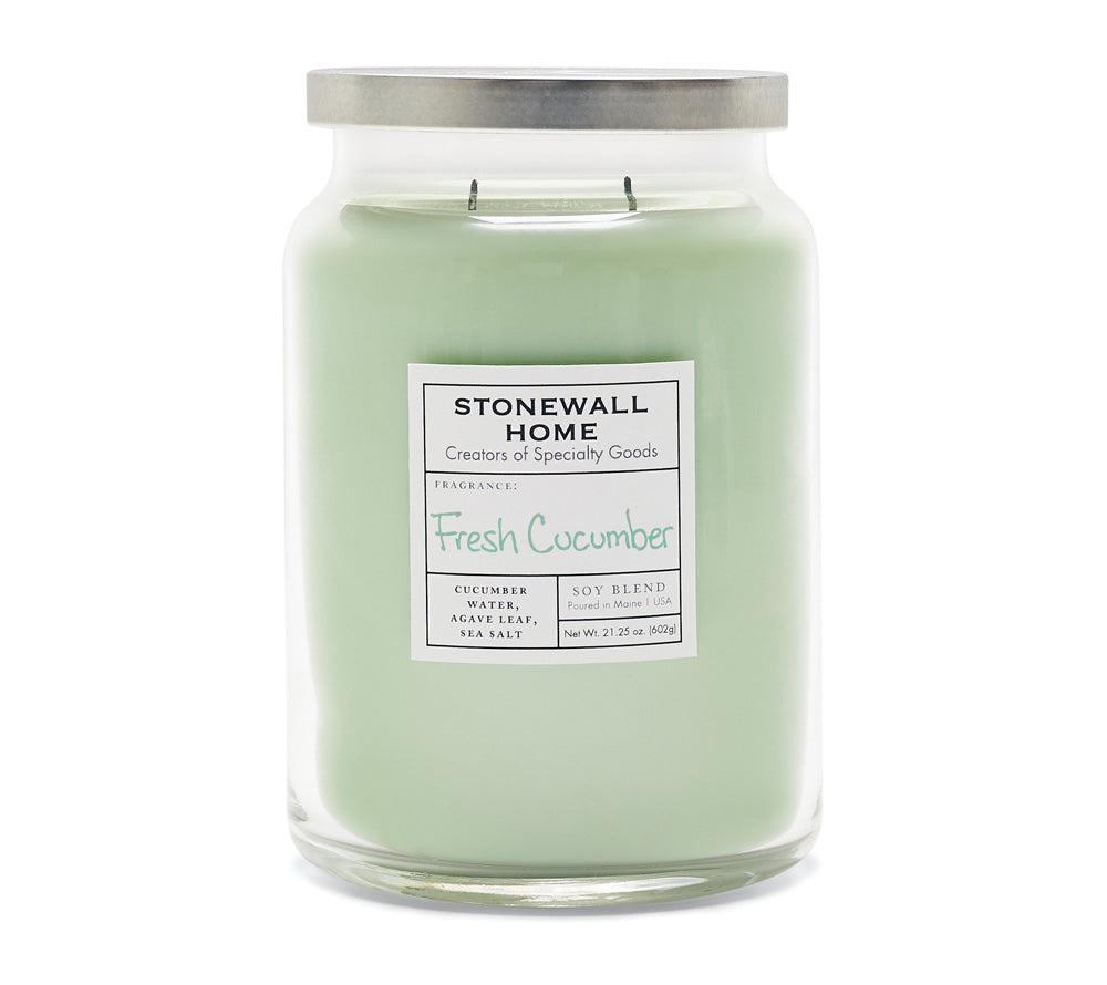 Stonewall Jar Large Fresh Cucumber von Stonewall Kitchen kaufen | Duft: Erfrischend, klar, belebend, entspannend | Brenndauer: 170 Stunden