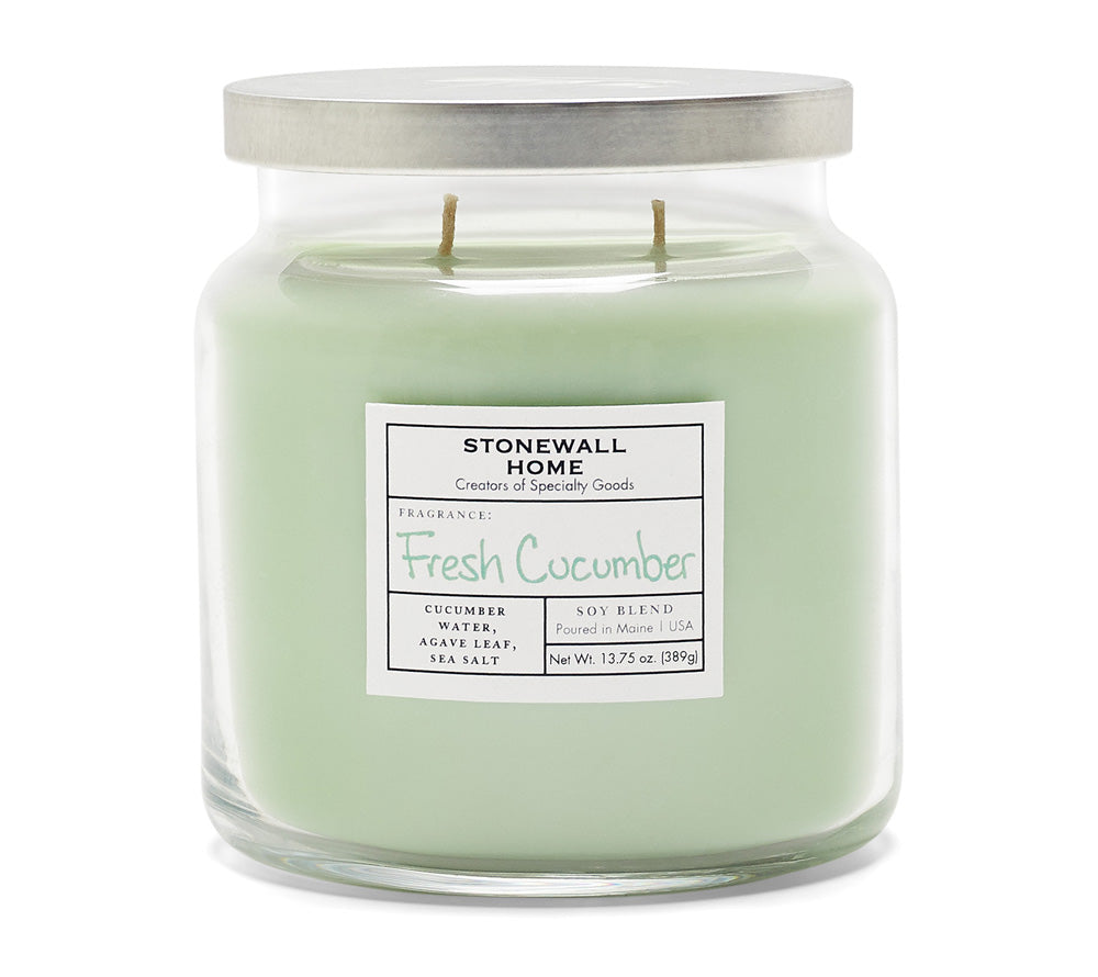 Stonewall Jar Medium Fresh Cucumber von Stonewall Kitchen kaufen | Duft: Erfrischend, klar, belebend, entspannend | Brenndauer: 105 Stunden