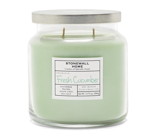 Stonewall Jar Medium Fresh Cucumber von Stonewall Kitchen kaufen | Duft: Erfrischend, klar, belebend, entspannend | Brenndauer: 105 Stunden