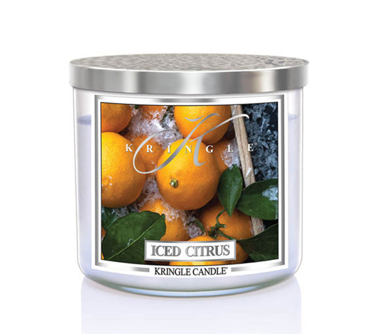 14.5oz Soy Jar Iced Citrus von Kringle Candle kaufen | Duft: Erfrischend, zitrusartig, winterlich, belebend, herb | Brenndauer: 45 Stunden