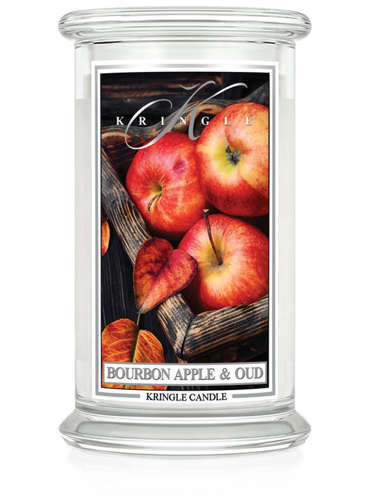 Large Jar Bourbon Apple & Oud von Kringle Candle kaufen | Duftet nach Apfel, Zimt und Oud-Holz | Perfekt für Ihr Kerzen-Sortiment