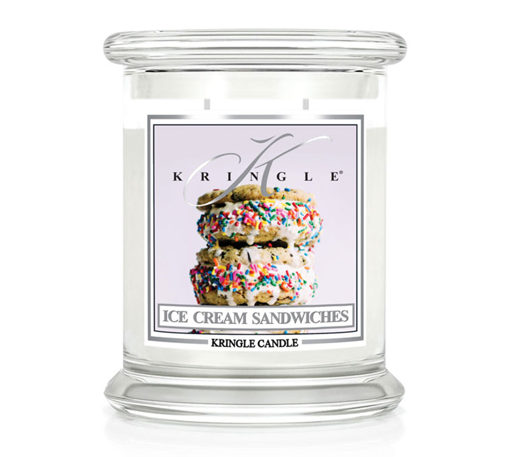 Kringle Jar Medium Ice Cream Sandwiches von Kringle Candle kaufen | Duft: Regenbogenstreusel, Meersalz, Macadamia | Brenndauer: 75 Stunden | EU-weiter Versand