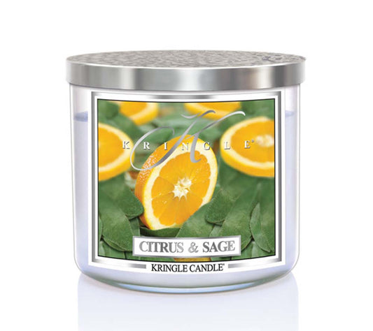 14.5oz Soy Jar Citrus & Sage von Kringle Candle kaufen | Duft: Frisch, würzig, entspannend | Brenndauer: 45 Stunden