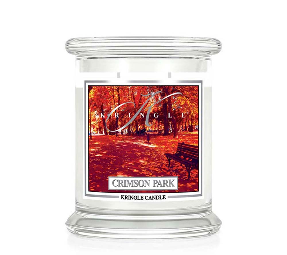 Kringle Jar Medium Crimson Park von Kringle Candle kaufen | Duft: Herbstliche Wärme, rotes Laub, Lederduft | Brenndauer: 75 Stunden