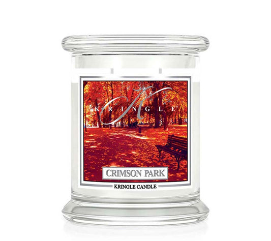 Kringle Jar Medium Crimson Park von Kringle Candle kaufen | Duft: Herbstliche Wärme, rotes Laub, Lederduft | Brenndauer: 75 Stunden