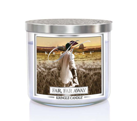 14.5oz Soy Jar Far, Far Away von Kringle Candle kaufen | Duft: Elegant, raffiniert, erdig, herb-süßlich | Brenndauer: 45 Stunden