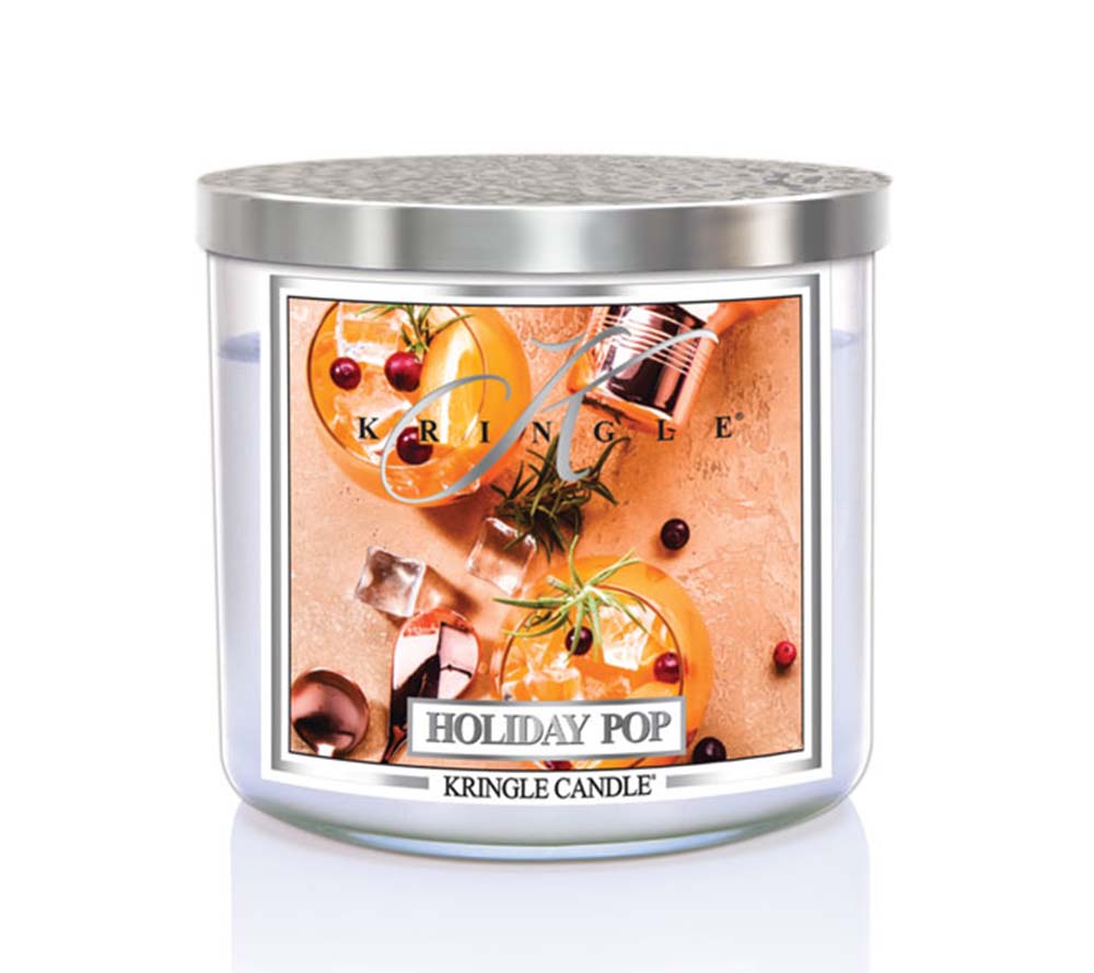 14.5oz Soy Jar Holiday Pop von Kringle Candle kaufen | Duft: Fruchtig, süß, festlich, winterlich, prickelnd | Brenndauer: 45 Stunden