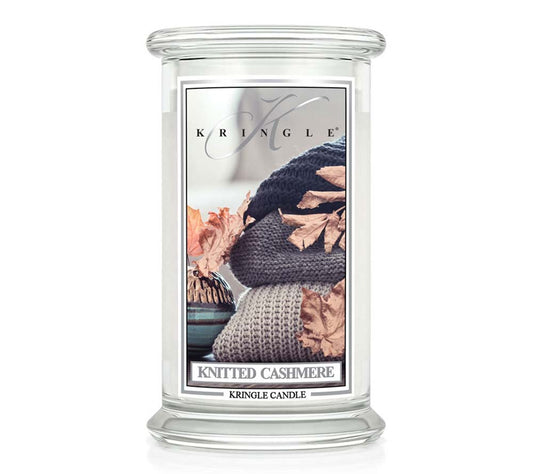 Kringle Jar Large Knitted Cashmere von Kringle Candle kaufen | Duft: Weicher Cashmere-Duft, Neroli, warmes Wildleder | Brenndauer: 100 Stunden