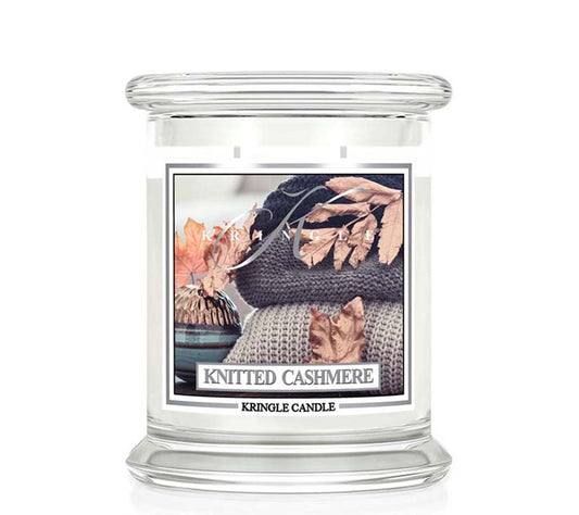 Kringle Jar Medium Knitted Cashmere von Kringle Candle kaufen | Duft: Weicher Cashmere-Duft, Neroli, warmes Wildleder | Brenndauer: 75 Stunden