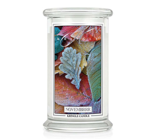 Kringle Jar Large Novembrrr von Kringle Candle kaufen | Duft: Kühler Novembermorgen, erdig, frisch, Lavendel | Brenndauer: 100 Stunden