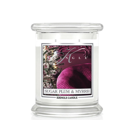 Medium Jar Sugar Plum & Myrrh von Kringle Candle | Perfekt abgestimmte Duftnoten | Harmonische Verbindung von Süße und Würze | langanhaltende, beruhigende Tiefe