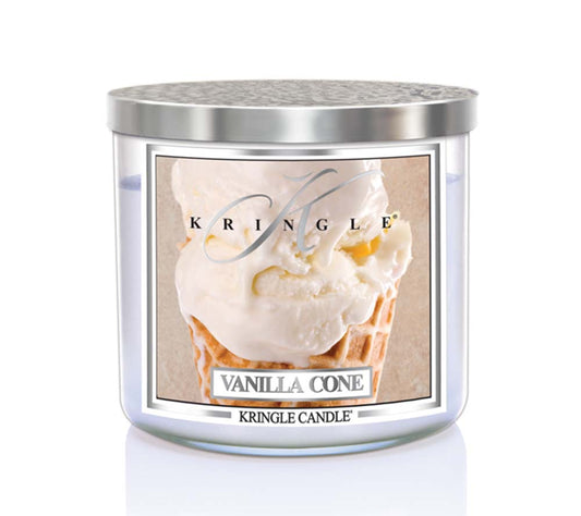 14.5oz Soy Jar Vanilla Cone von Kringle Candle kaufen | Duft: Süß, buttrig, nostalgisch | Brenndauer: 45 Stunden