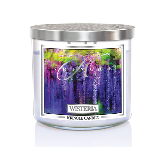 14.5oz Soy Jar Large Wisteria von Kringle Candle kaufen | Duft: Blumig, Nelken, Jasmin, Gardenie | Brenndauer: 45 Stunden
