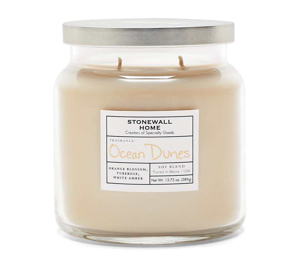 Stonewall Jar Medium Ocean Dunes von Stonewall Kitchen kaufen | Duft: Sanft, entspannend, leicht, weich, erfrischend | Brenndauer: 105 Stunden