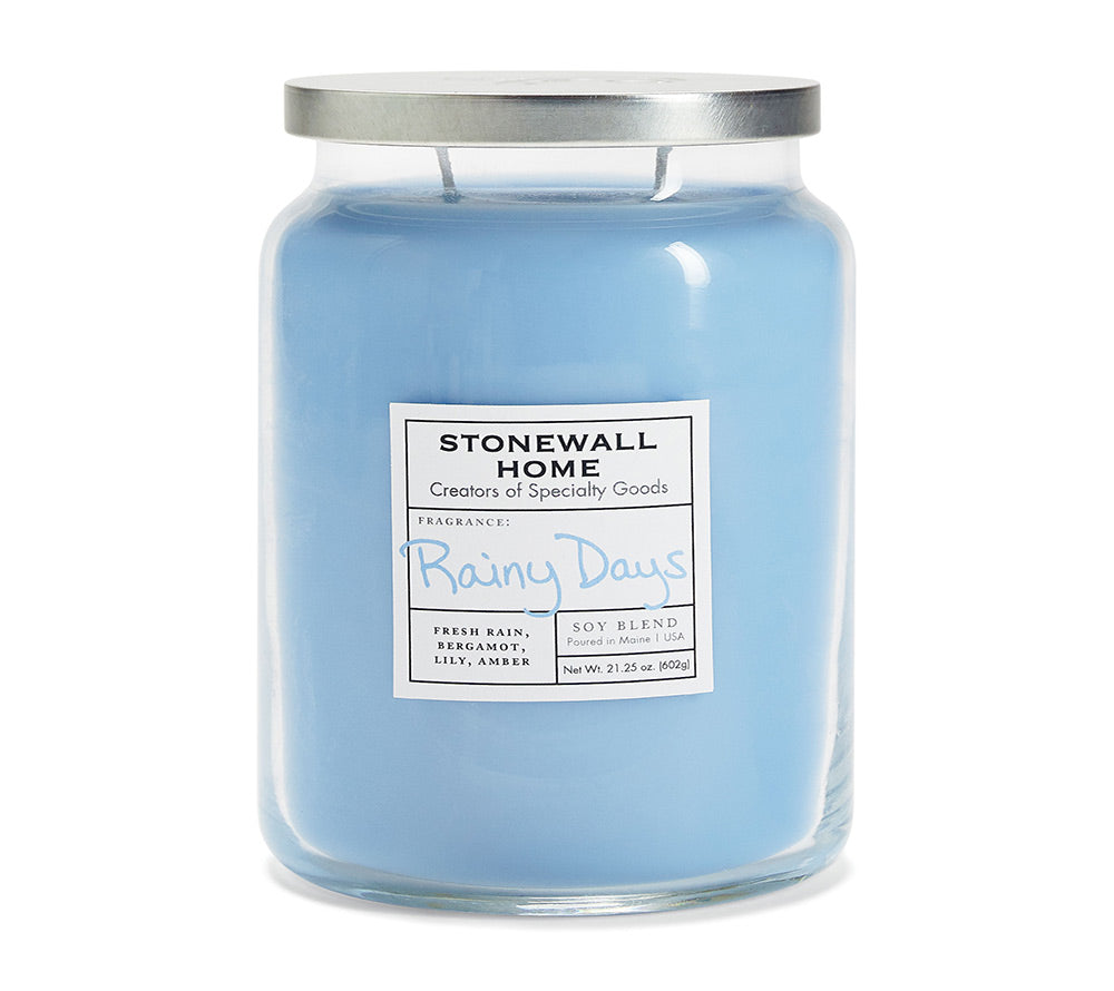 Stonewall Jar Large Rainy Days von Stonewall Kitchen kaufen | Duft: Erfrischend, erdverbunden, blumig, zitronig | Brenndauer: 170 Stunden